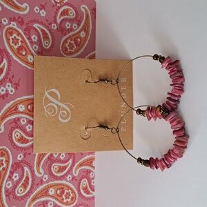 Plunder Pink/Cranberry Bohemian Hoop Earrings